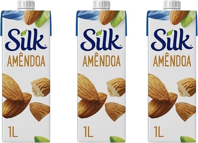 kit com 3 Silk Amêndoa - Bebida Vegetal, 1L