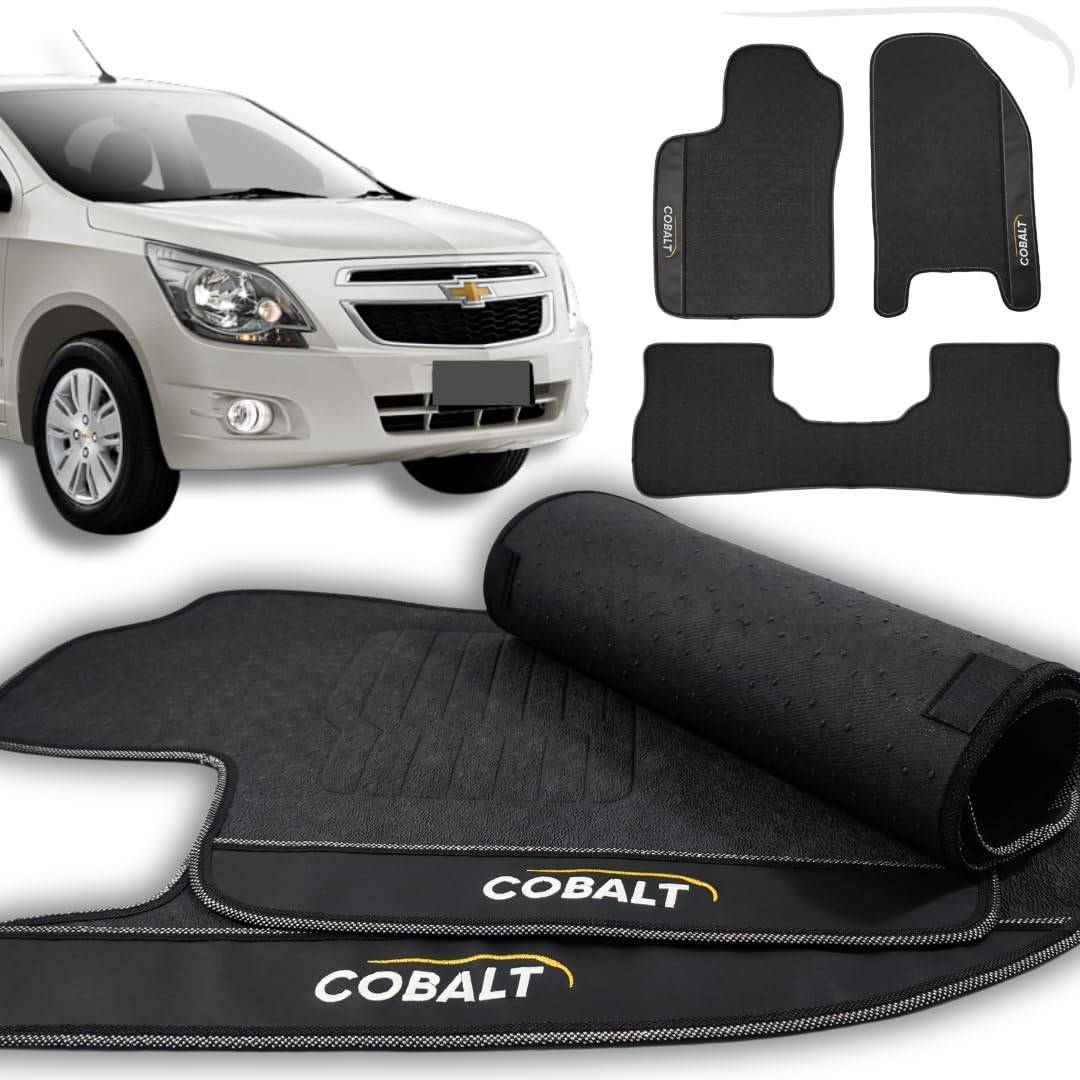 Tapete Automotivo Emborrachado Personalizado Cobalt 2011-2015 - Jogo 3 Peças