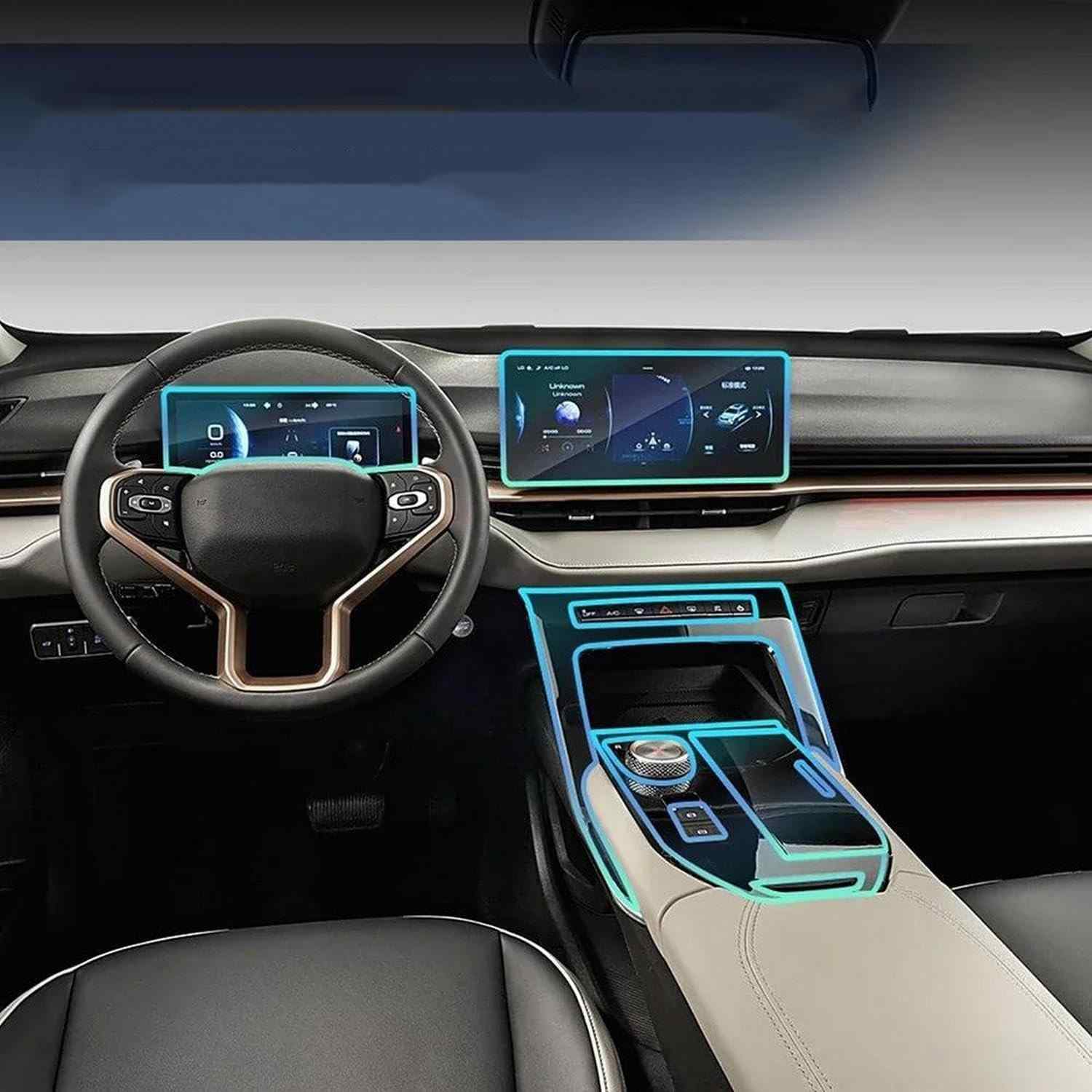 Proteção Premium para Haval H6 3ª Geração (2021-2024): Película TPU Transparente para Console Central e Portas