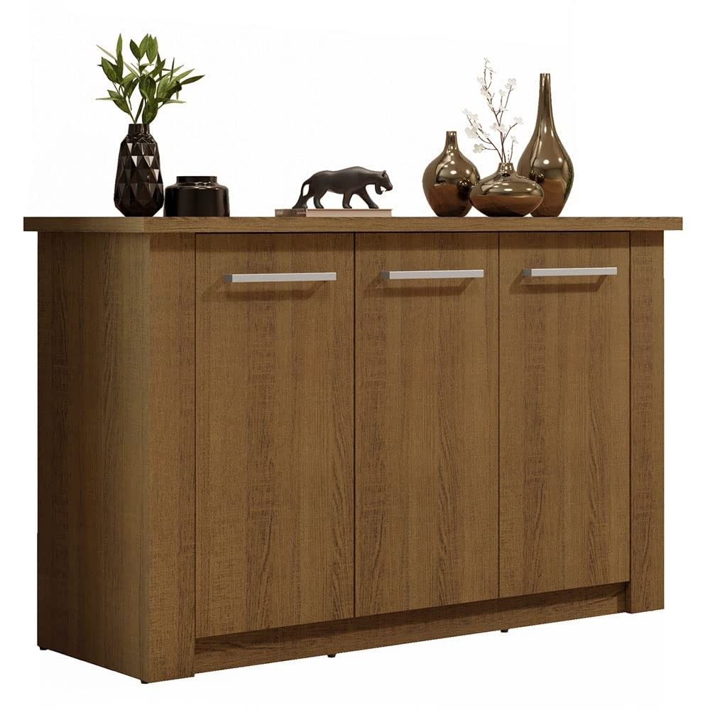 Balcão Buffet Madesa 72705Z1 3 Portas Rustic – Estilo Rústico com Charme Moderno