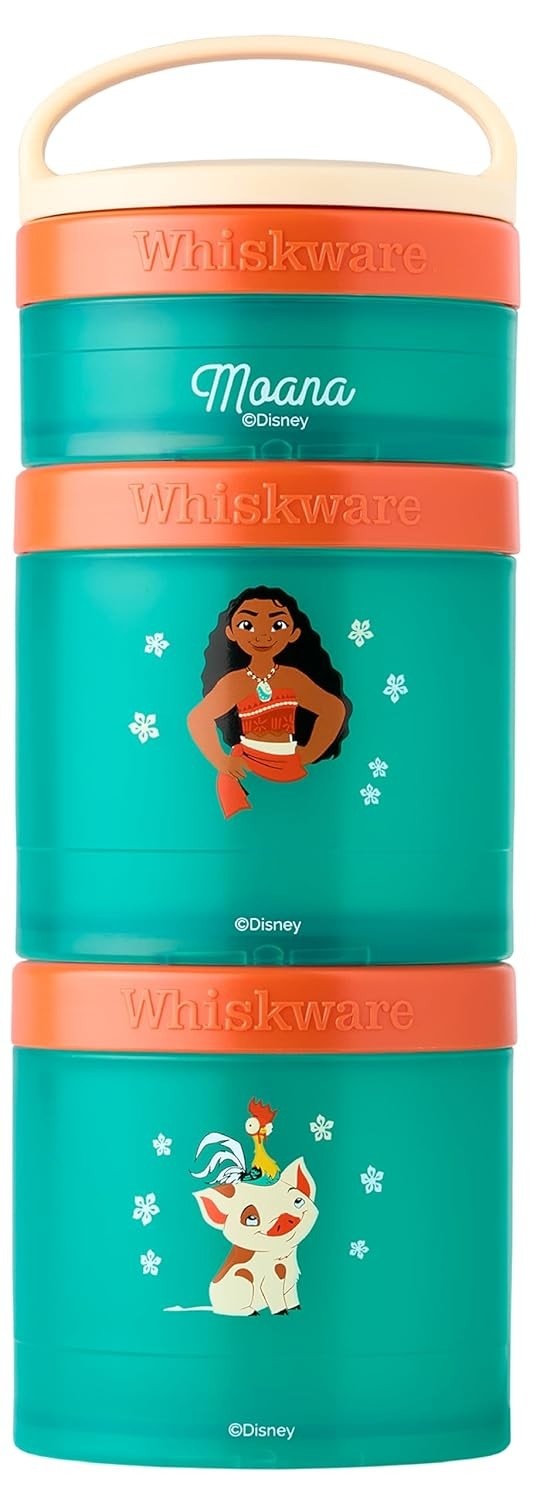 Whiskware Disney Princess Moana - Conjunto de 3 Copos Empilháveis para Lanches Divertidos