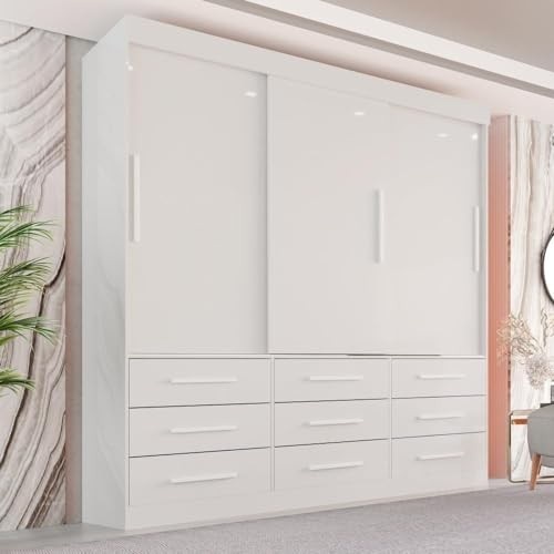 Guarda-Roupa Casal 3 Portas 9 Gavetas Luana Sallêto - Organização e Estilo para seu Quarto