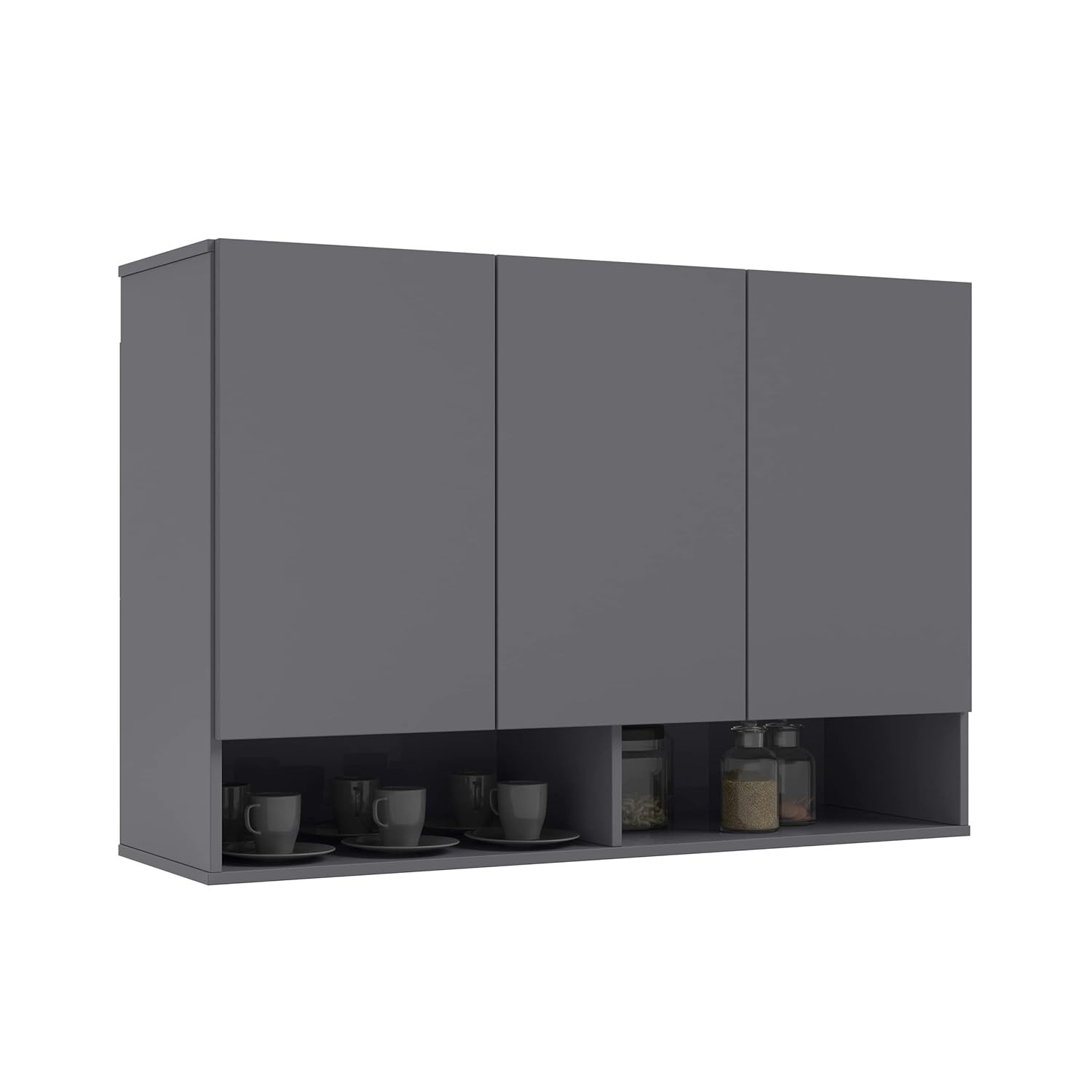 Armário Multiuso Aéreo Milão 3 Portas - Organize com Estilo e Praticidade