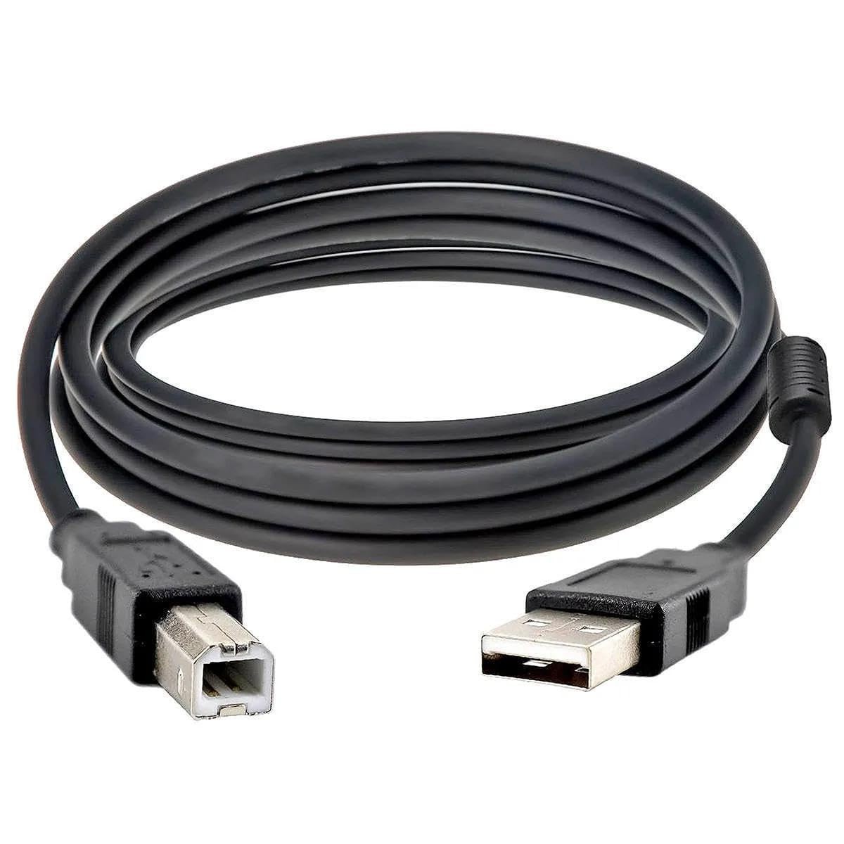 Cabo USB 3 Metros AM/BM LBL Preto: Conexão Rápida e Estável para Impressoras e Scanners