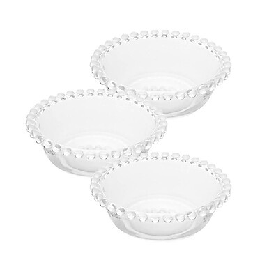 3 Bowls Wolff Pearl de Cristal 14cm – Elegância na Mesa