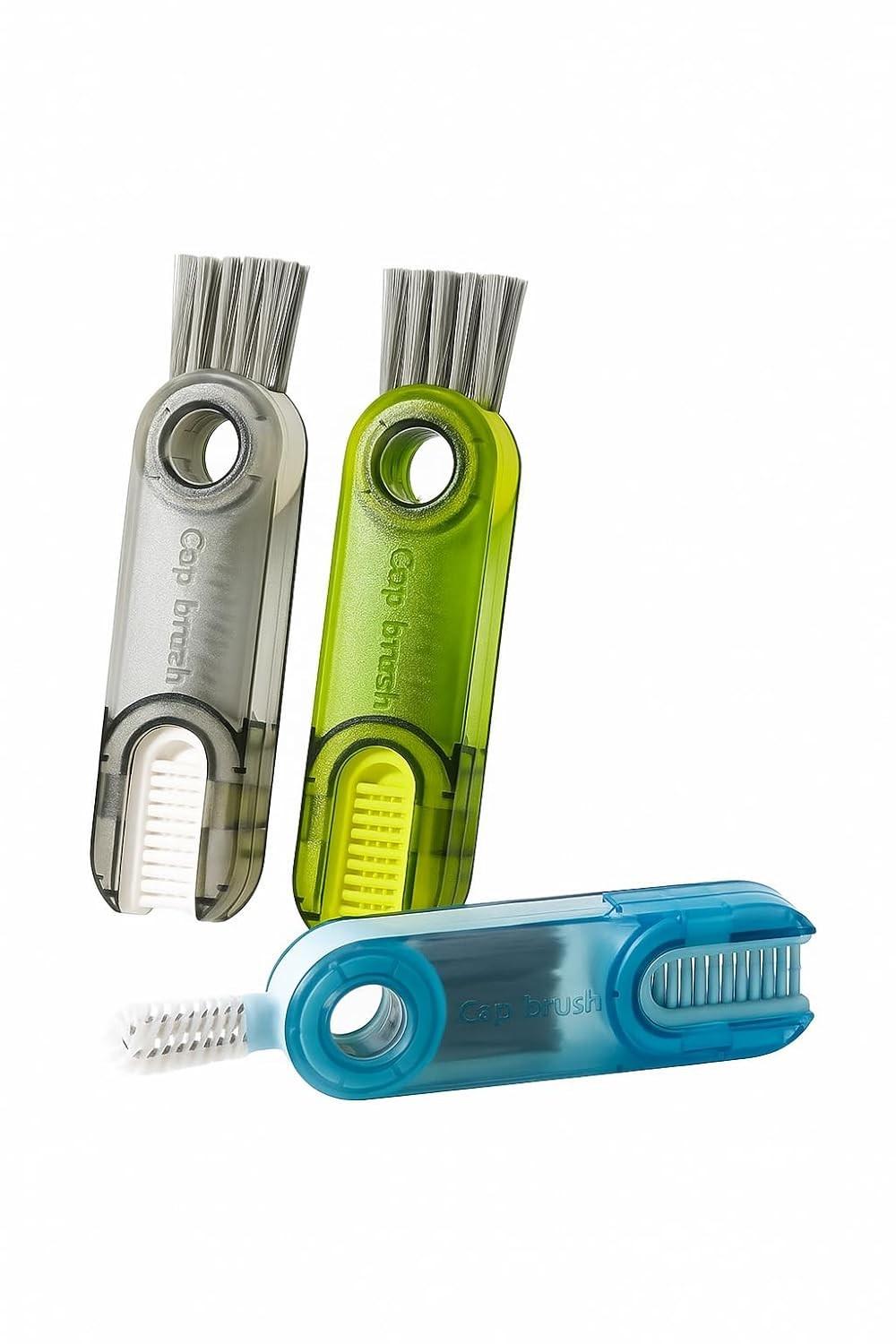 Escova de Limpeza 3 em 1 Multiuso com Cerdas de Silicone Rotativa 360° e Cabo Ergonômico