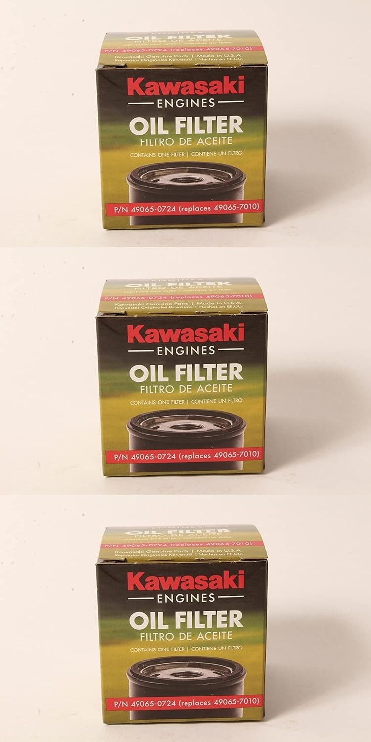 Kit 3 Filtros de Óleo Kawasaki Genuínos 49065-0724 | Performance e Proteção Garantida