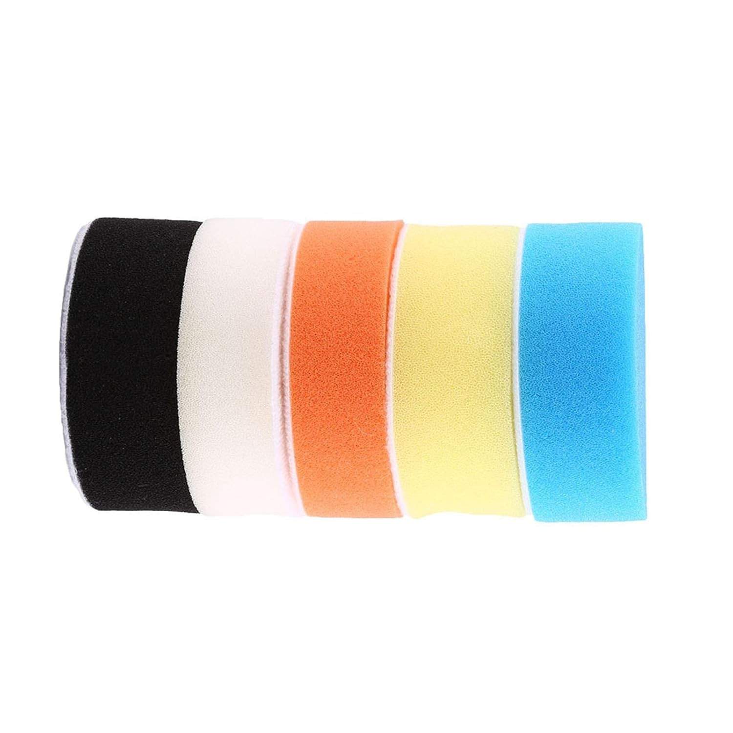 Kit Almofadas de Polimento para Carro - 5 Esponjas Profissionais 3", 4", 5", 6", 7" para Enceramento e Detalhamento Automotivo