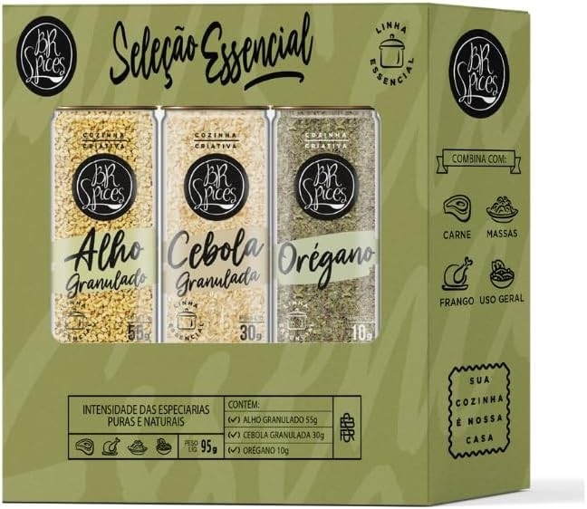 BR Spices Kit Seleção Essencial 95G - Caixa Com 3 Vidros