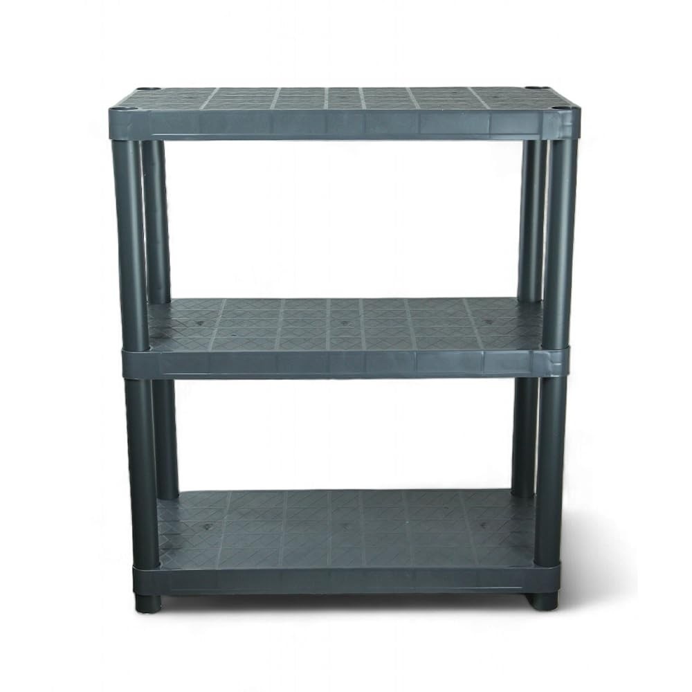 Estante Multiuso 3 Prateleiras NTK - 67,1 x 51,5 cm - Estrutura Plástica Resistente Cinza