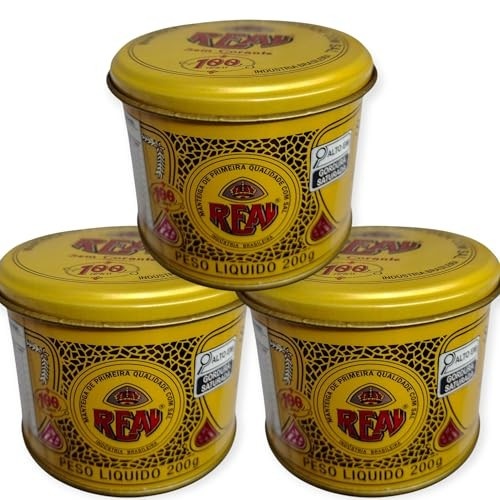 KIT 3 Manteigas Real Premium - Latas 200g - Sem conservantes - Primeira Qualidade - Tradição - Mineira do Interior
