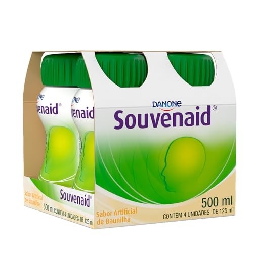 Souvenaid Suplemento Nutricional, Ômega-3, Vitaminas C e B, Selênio, Sabor Baunilha, 4 Unidades de 125ml