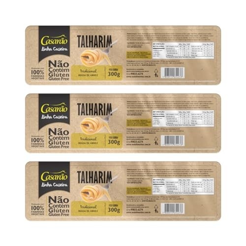 Kit 3 Pacotes de Talharim Tradicional Sem Glúten de 300g cada - Casarão