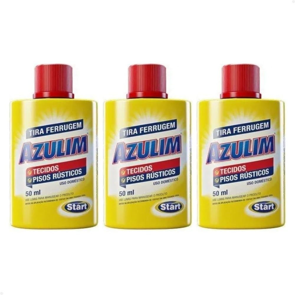 Kit 3 Tira Ferrugem 50ml - Removedor Eficiente para Tecidos e Pisos Rústicos