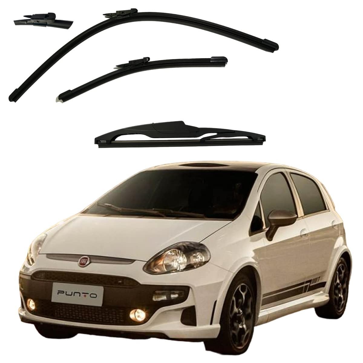 Kit 3 Palhetas Limpador Parabrisa Fiat Punto 2007-2017 - Visibilidade Impecável!