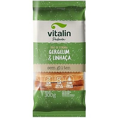 Pão Sem Glúten Vitalin Gergelim & Linhaça 300g