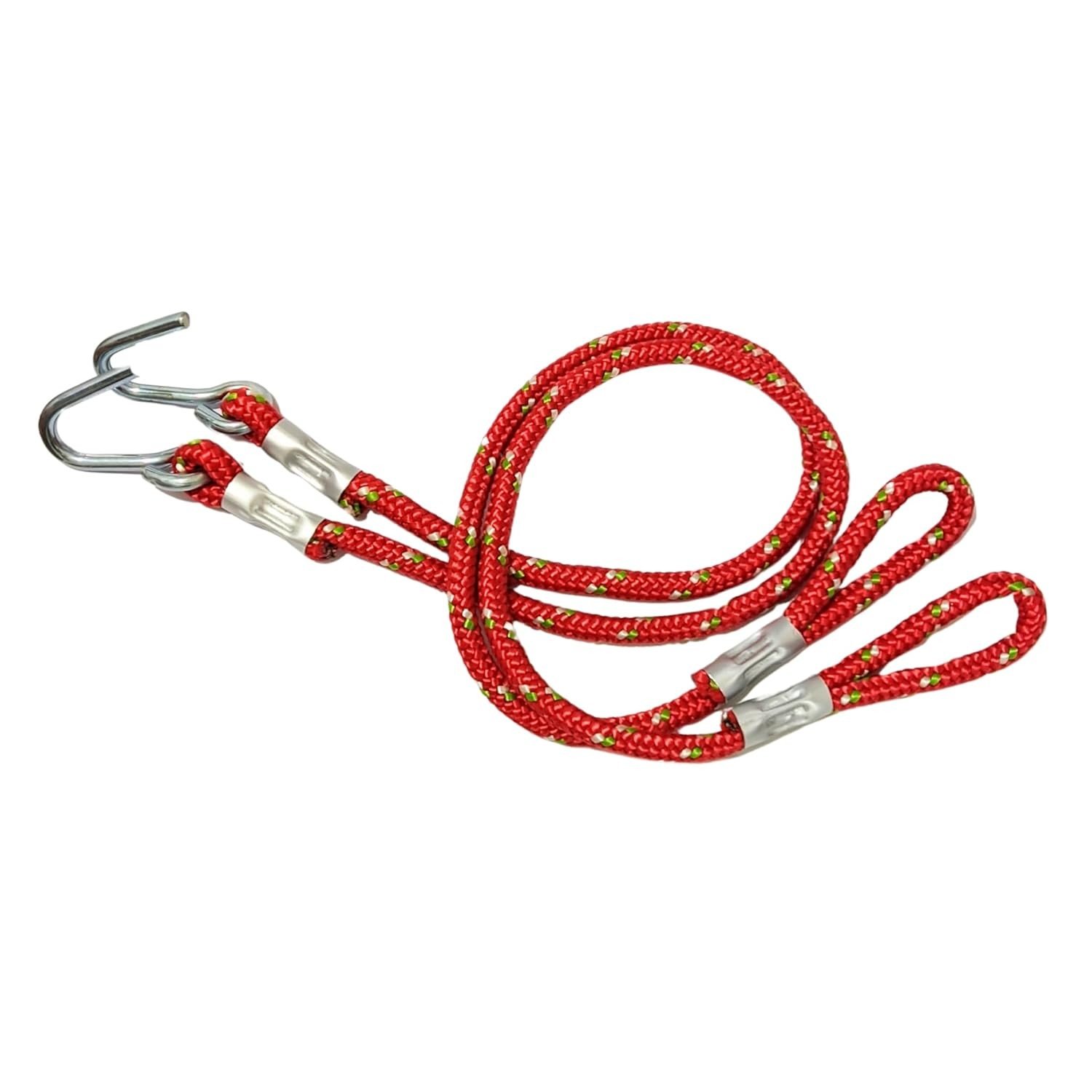 Cabo Extensor para Rede de Dormir 1m - Resistência 300kg, Nylon Premium e Gancho de Aço (Vermelho)