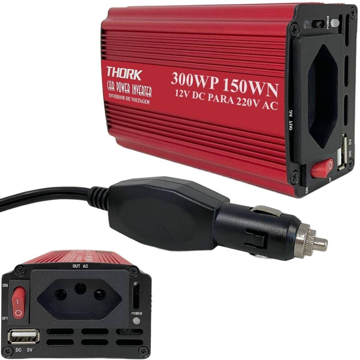 Inversor Automotivo 12V para 220V 300W com USB: Energia Confiável no Seu Carro!