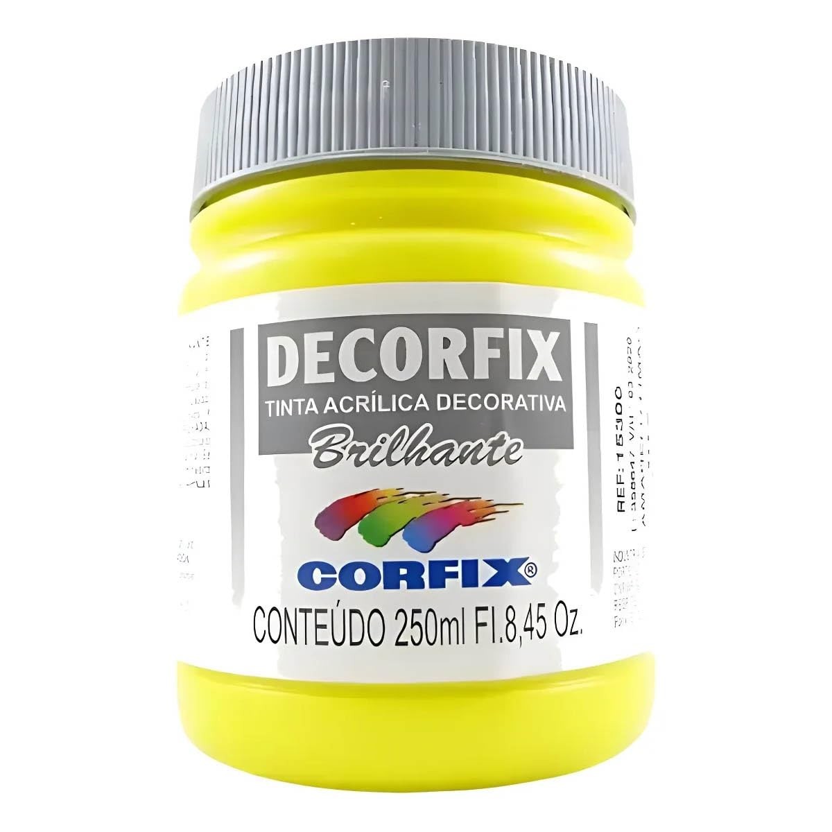 Tinta Decorfix Brilhante 302 Amarelo Limão 250ml – Acabamento Vibrante e Duradouro