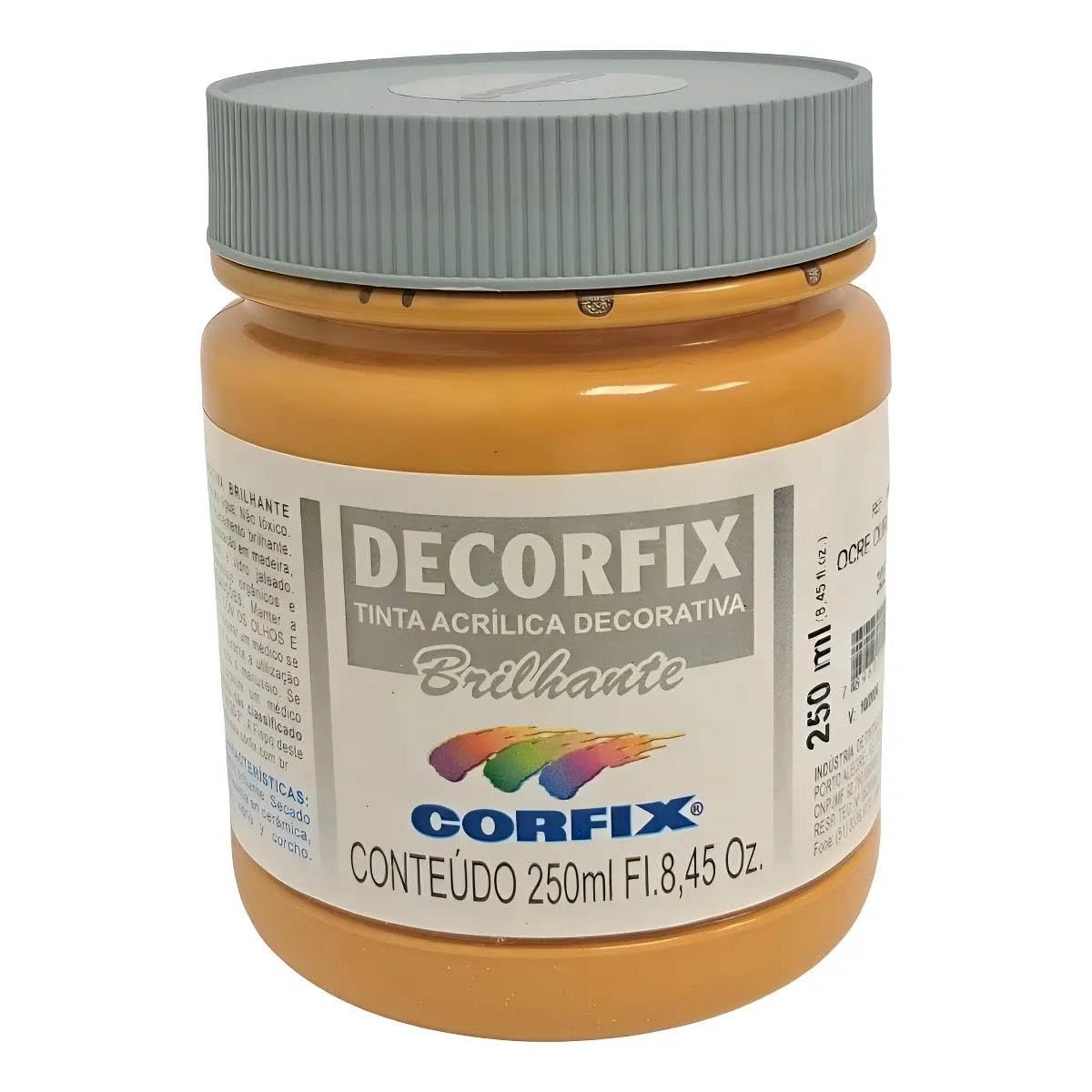 Tinta Decorfix Brilhante 305 Ocre Ouro 250ml - Acabamento Premium para Projetos Criativos