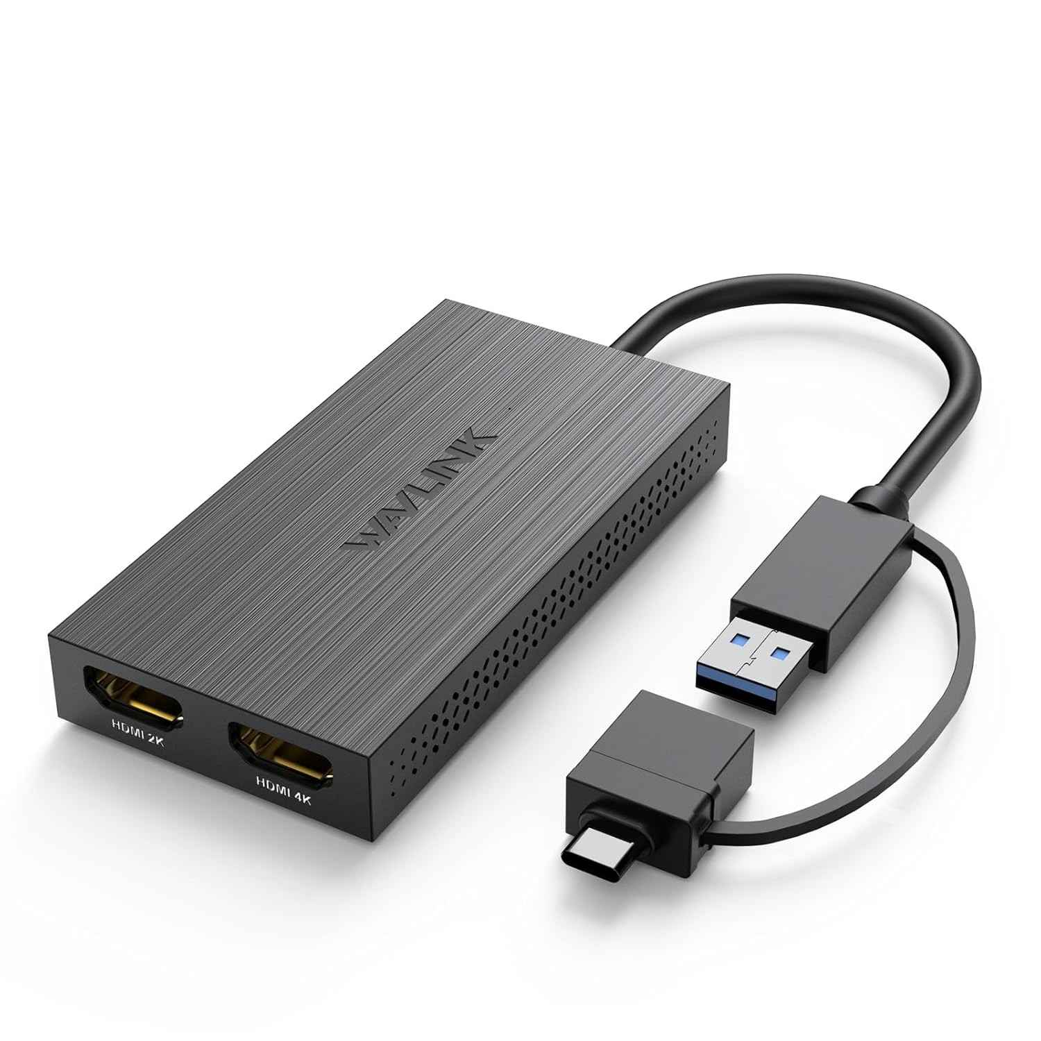 WAVLINK Adaptador USB 3.0/C para HDMI Duplo: Expanda sua Produtividade em 4K!