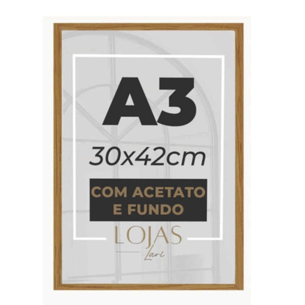 Kit com 1 Moldura A3 30x42cm em Acetato para Quadro de Diploma, Foto e Poster - Marrom