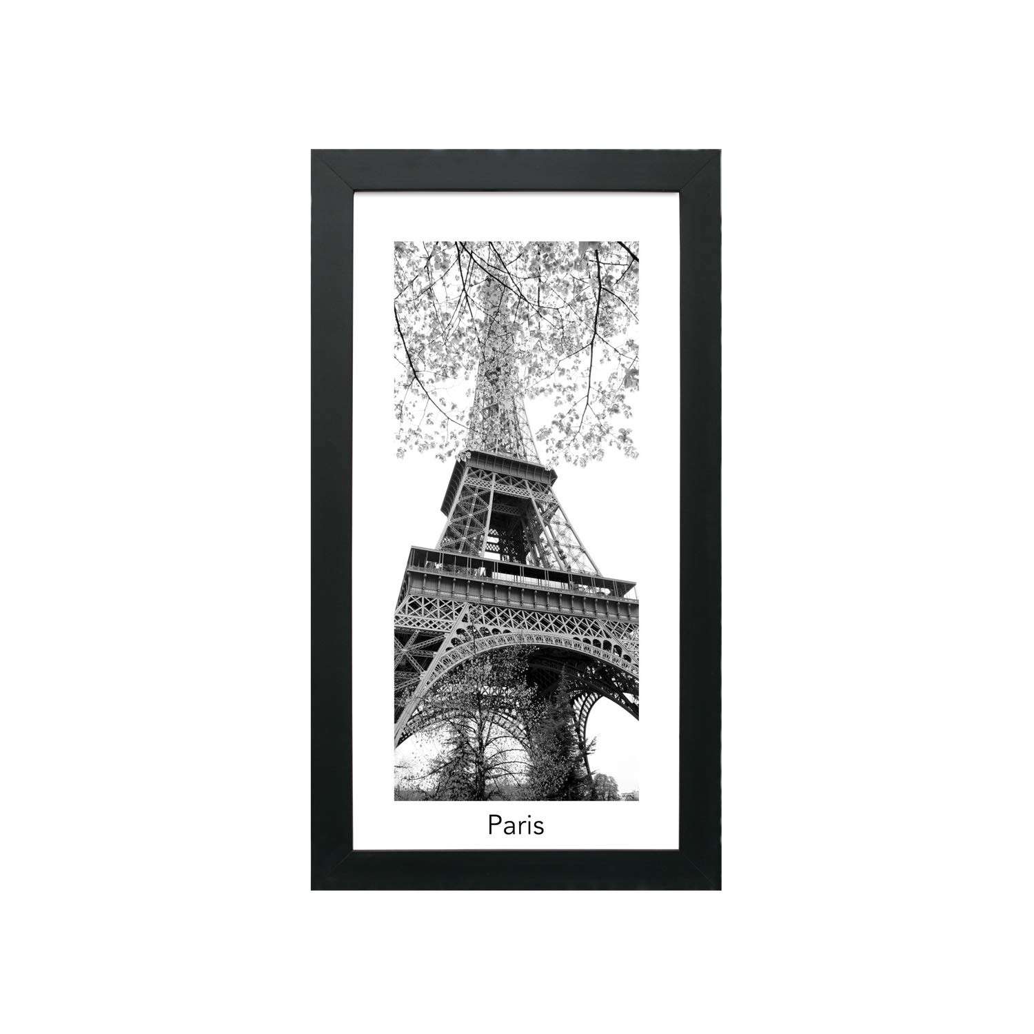 Quadro com Vidro Eiffel Kapos Preto 30x55cm - Decoração Moderna com Estilo Francês