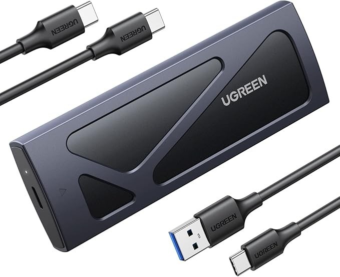 UGREEN Gabinete SSD M.2 NVMe 10Gbps USB 3.2 externo NVMe M.2 SSD caixa de alumínio sem ferramentas M.2 NVMe leitor PCI-E NVMe USB C suporta teclas M e B&M tamanho 2230/2242/2260/2280 SSDs preto