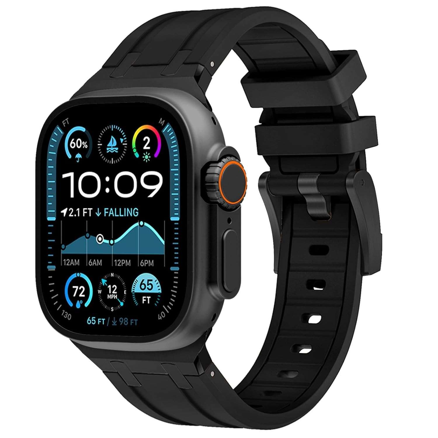 Pulseira masculina de titânio Wingle para Apple Watch Ultra 3/2/1 de 49 mm, séries 11 10, 46 mm, 45 mm, 44 mm e 42 mm, SE 3/2/1 séries 9, 8, 7, 6, 5, 4, 3, 2, 1, resistente e leve de titânio