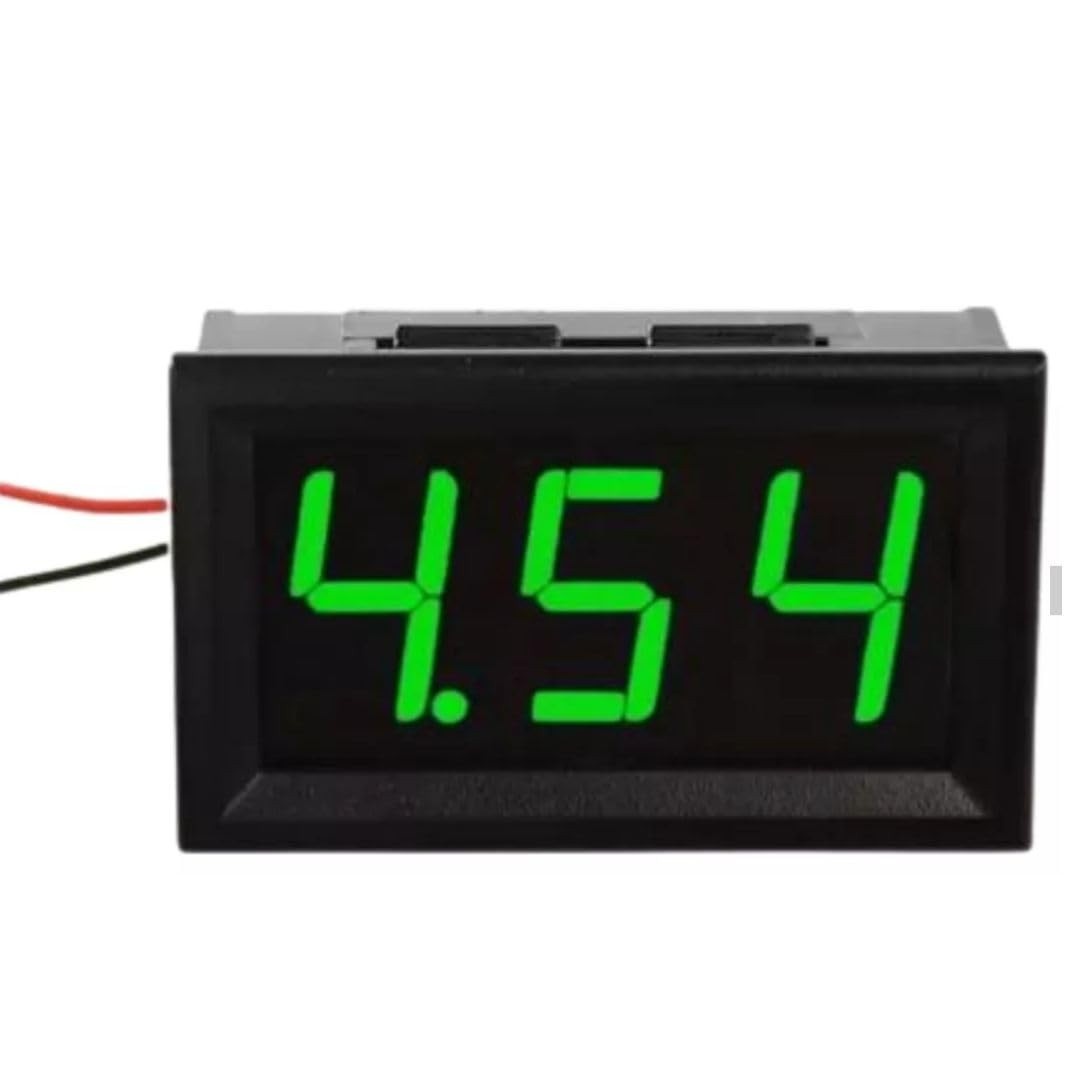 Voltimetro Digital LED Verde 4.5V-32V: Monitore Sua Bateria com Precisão!
