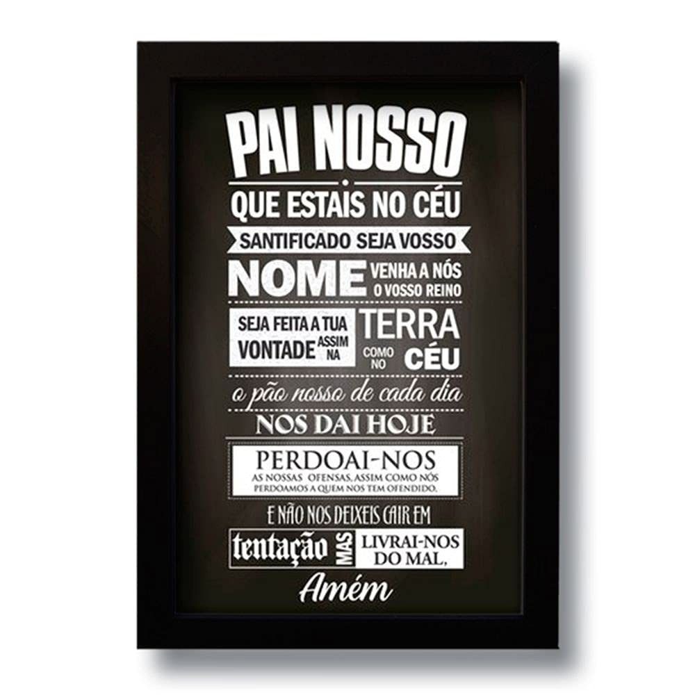 Quadro Decorativo com a Oração do Pai Nosso - 33x43 cm | Inspiração Espiritual e Decoração Elegante