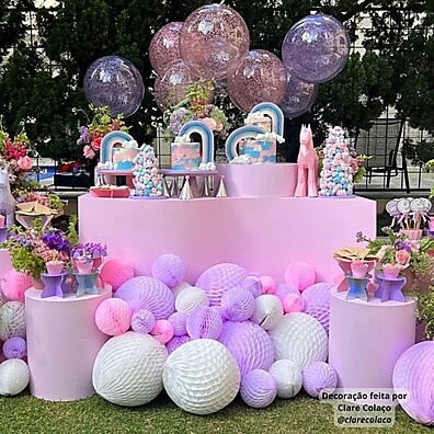 Decoração de Festa: Kit 10 Bolas de Papel Pompom 34cm