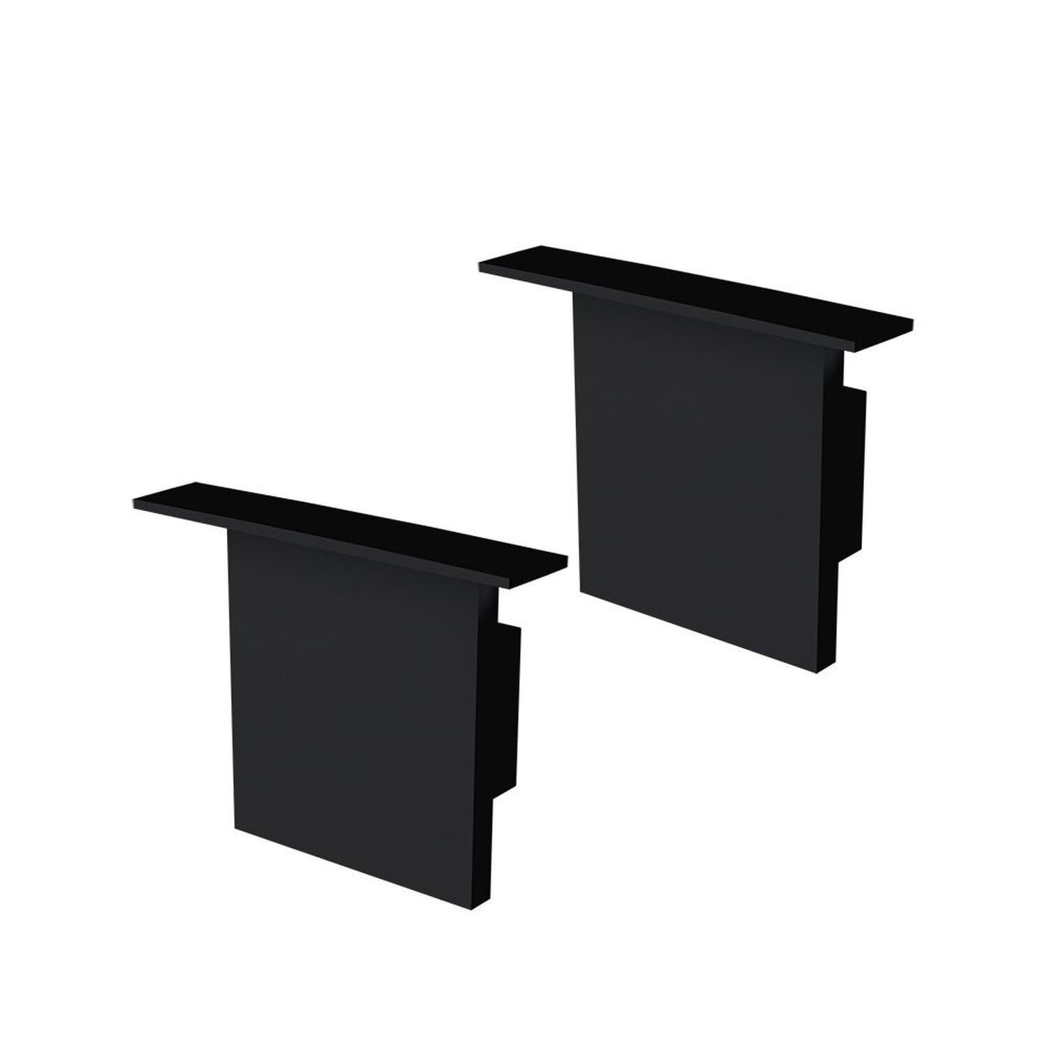 Tampa e Presilha para Perfil APEX 35x28 | Acessórios Pretos Foscos com Encaixe Preciso