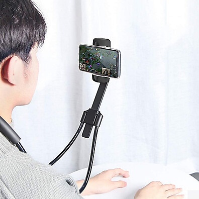 Suporte Celular Pescoço: Mãos Livres 360°