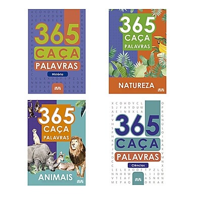365 Caça-Palavras: Kit com 4 Livros para Desafiar sua Mente