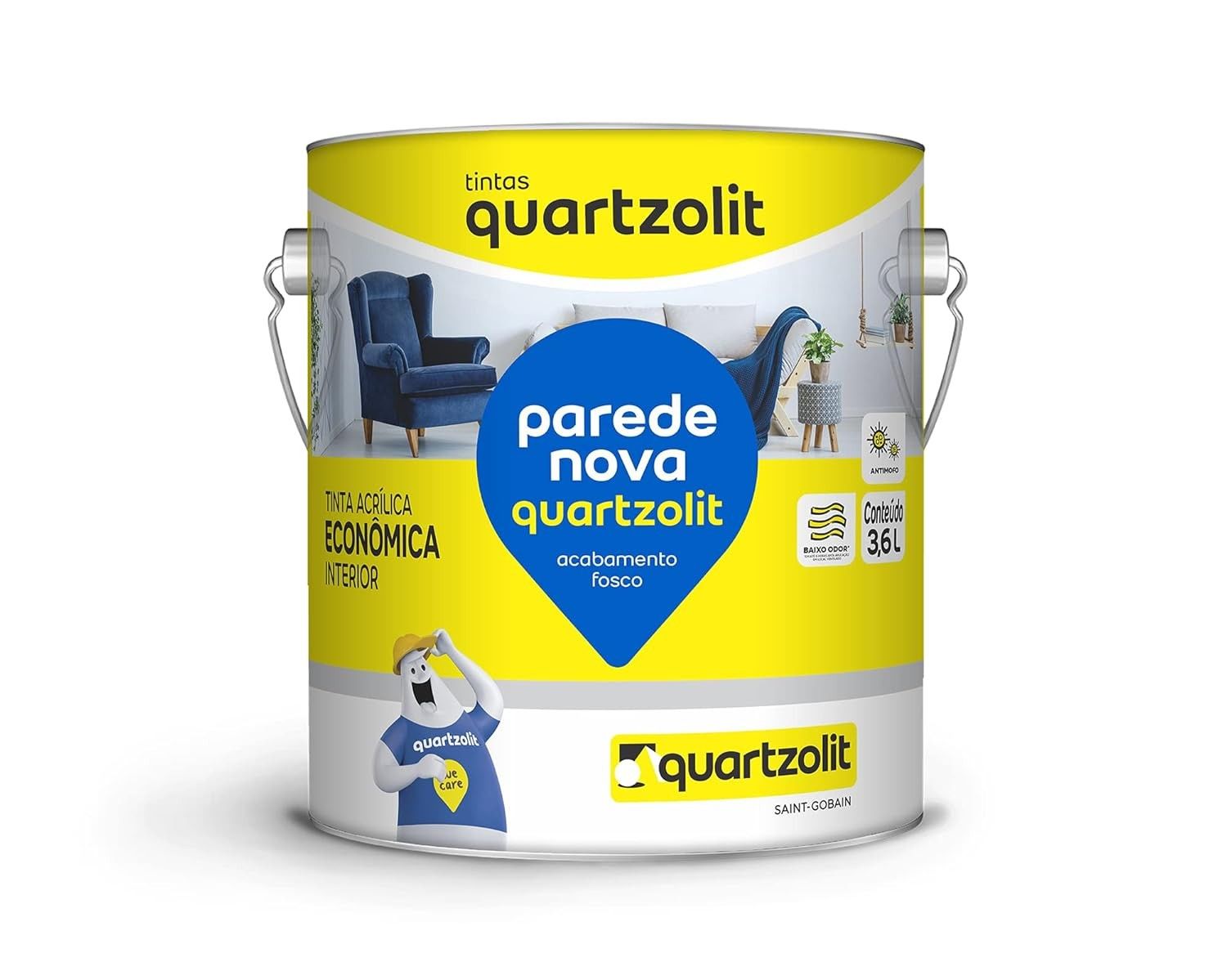Tinta Parede Nova Eco Pérola 3.6L: Acabamento Fosco e Proteção Antimofo para Interiores