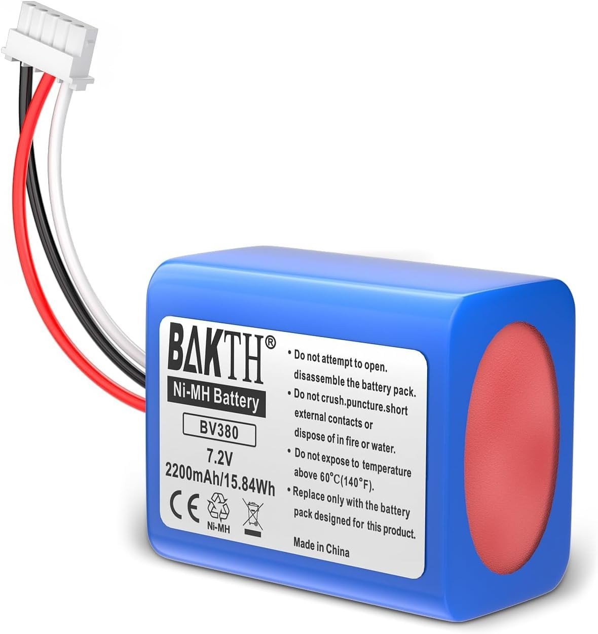 Bateria NiMH 2200mAh 7,2V BAKTH para iRobot Braava 380/390T e MINT 5200 - Substituição de Alta Performance