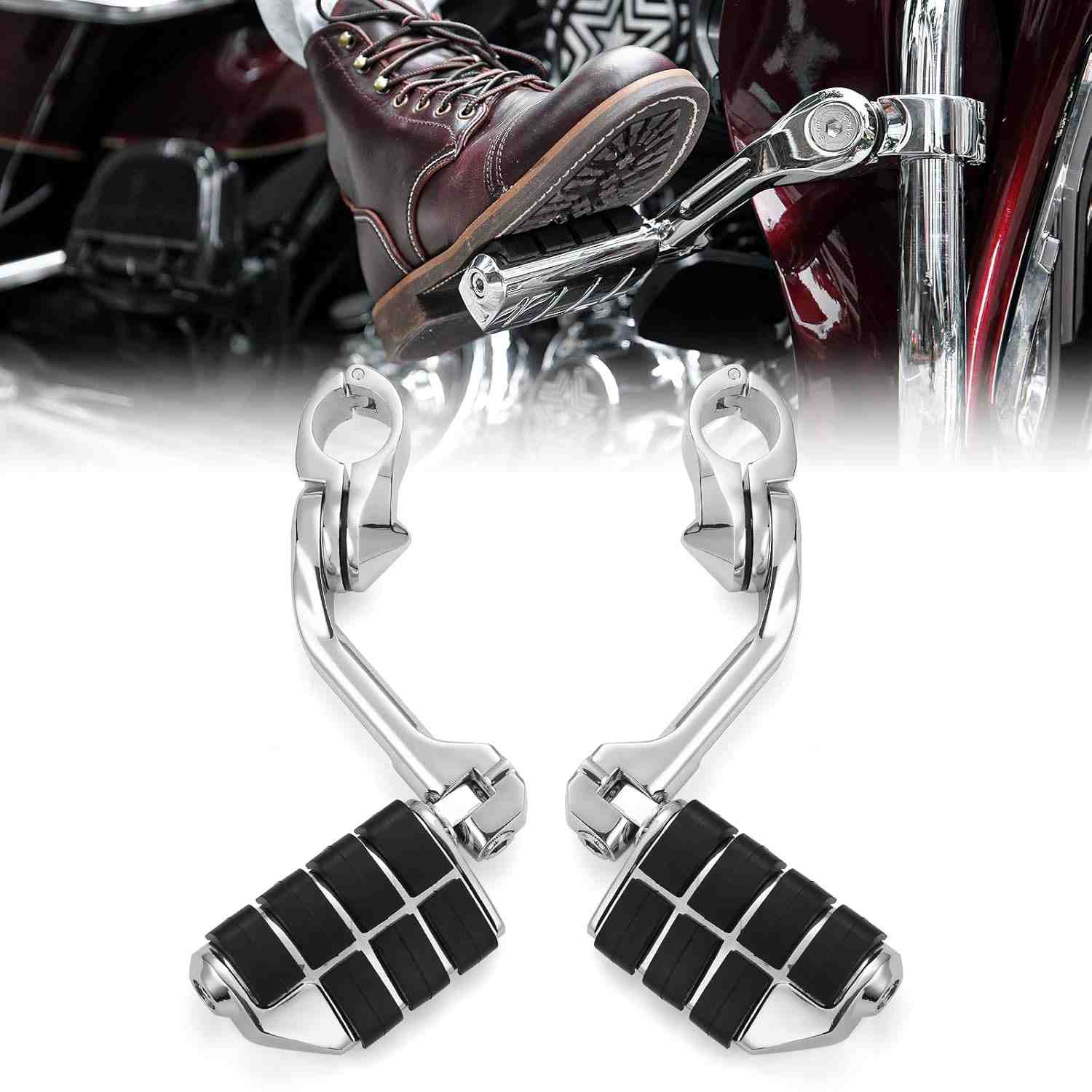 Pedaleiras de Rodovia Ajustáveis 3,8cm: Conforto para Electra Glide, Road King e Street Glide