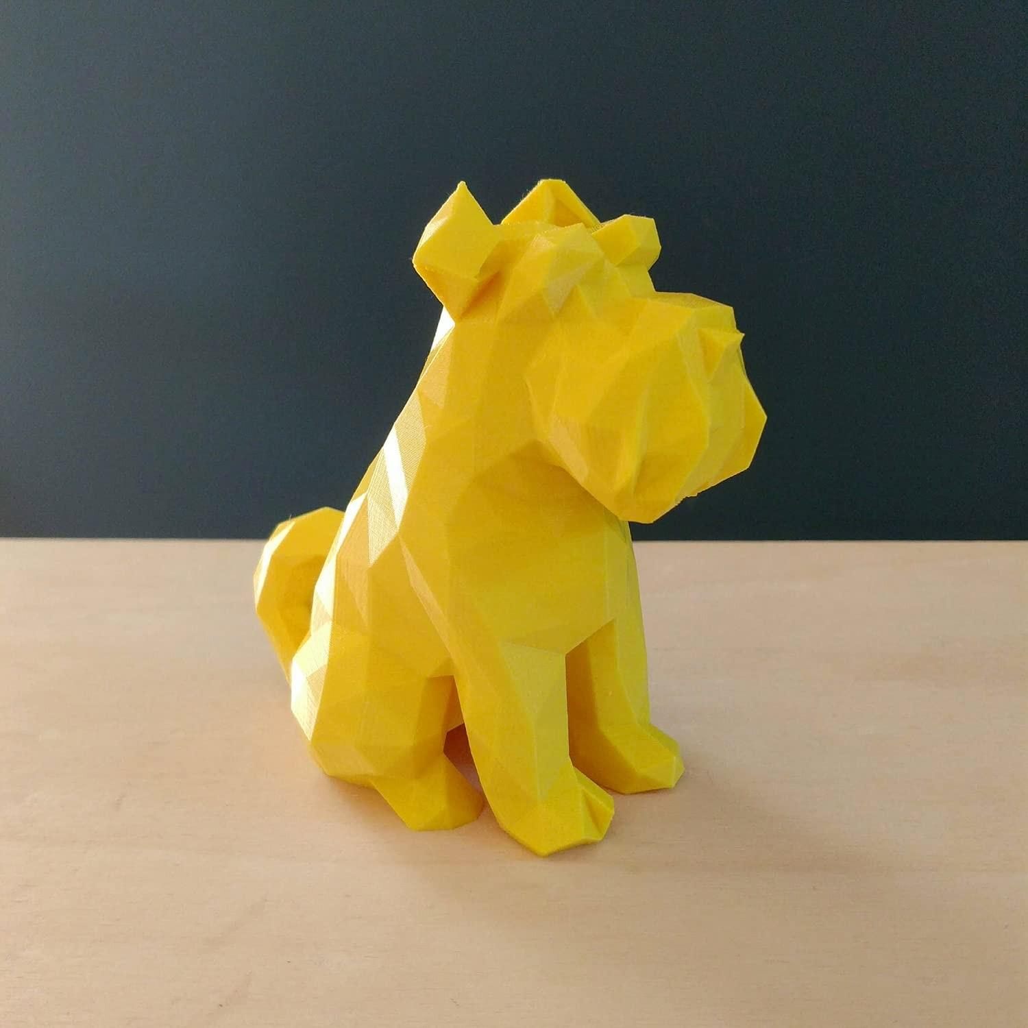 Cachorro Schnauzer Decorativo 3D Amarelo - 10 cm de Altura | Decoração Moderna e Estilosa
