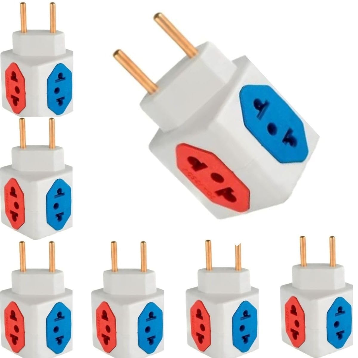 KIT 7 Adaptadores Benjamim Cubo 3D: Mais Tomadas com Segurança e Estilo!