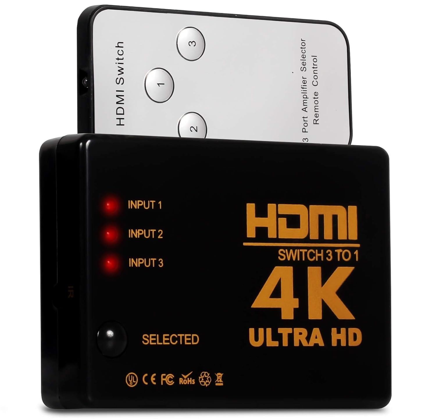 Hub Switch HDMI 3x1 com Controle: Imagem Full HD 1080p e 4K 3D sem Complicações