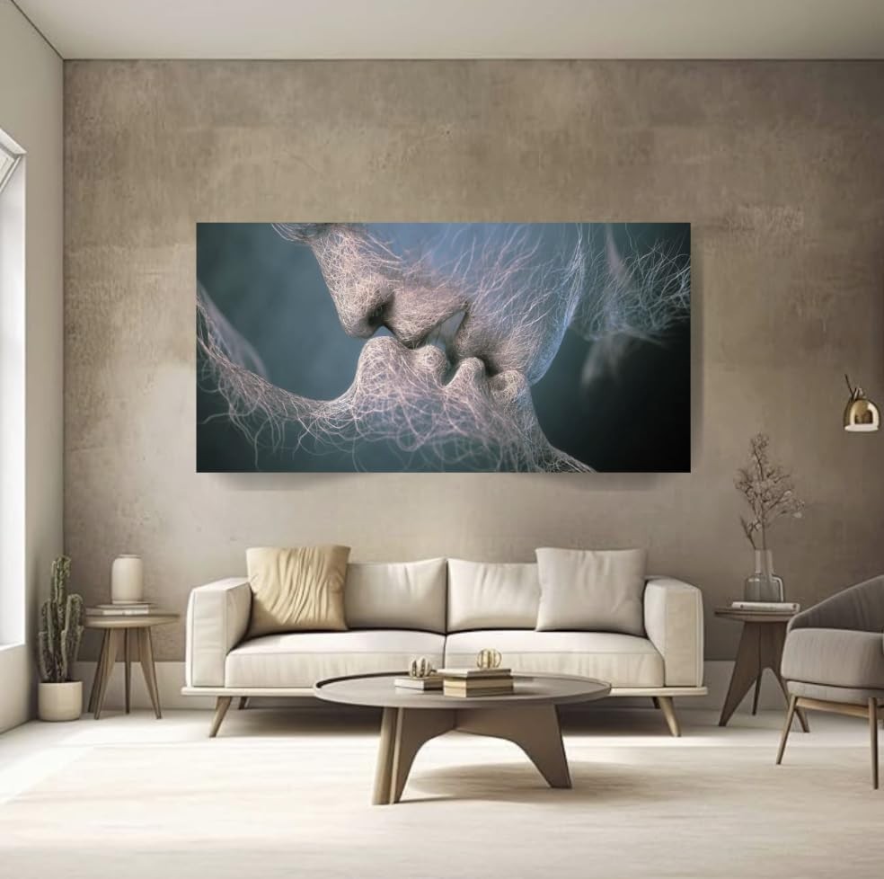 Quadros Decorativos 3D 60x40cm - Tela Romântica em Canvas com Moldura de Madeira Maciça
