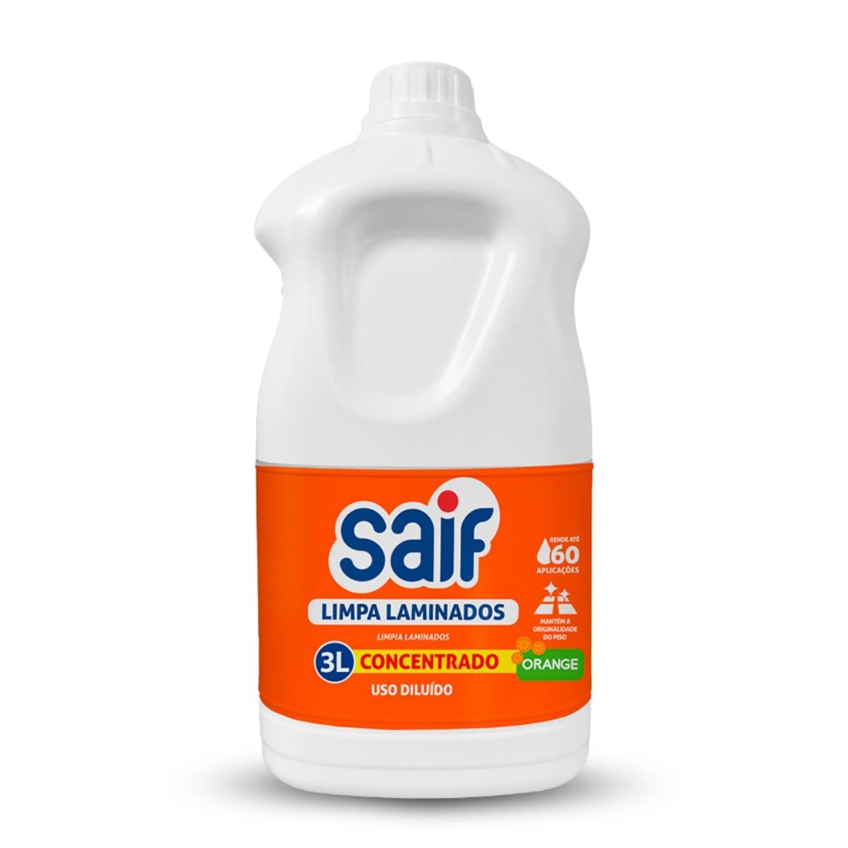 Limpa Laminados Concentrado Saif 3L - Limpador Profissional para Pisos Laminados com Fragrância de Laranja