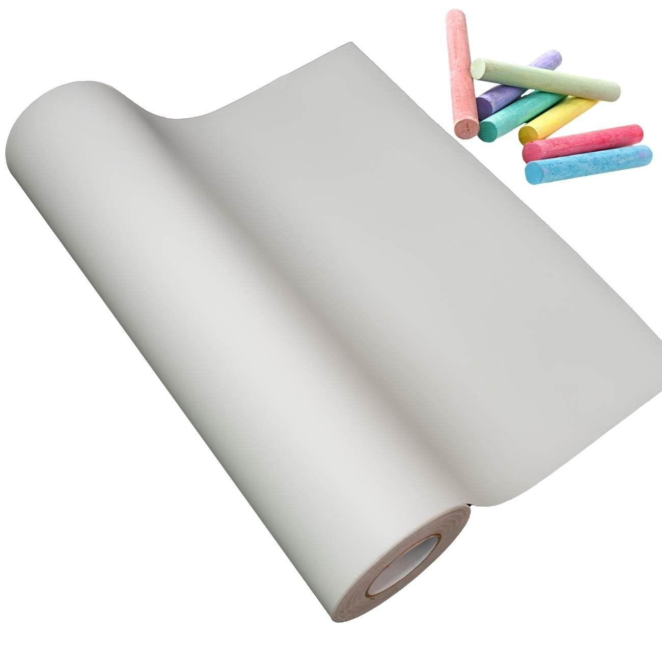 Papel de Parede Adesivo Lousa Chalkboard Lavável para Quarto Infantil - Branco Fosco 3m x 60cm