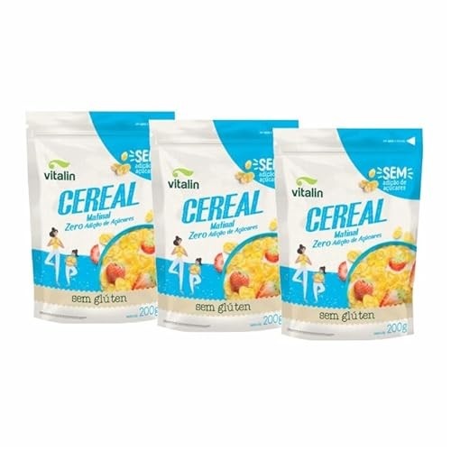 Kit 3X: Cereal Matinal Tradicional Sem Glúten Vegano Vitalin 200g