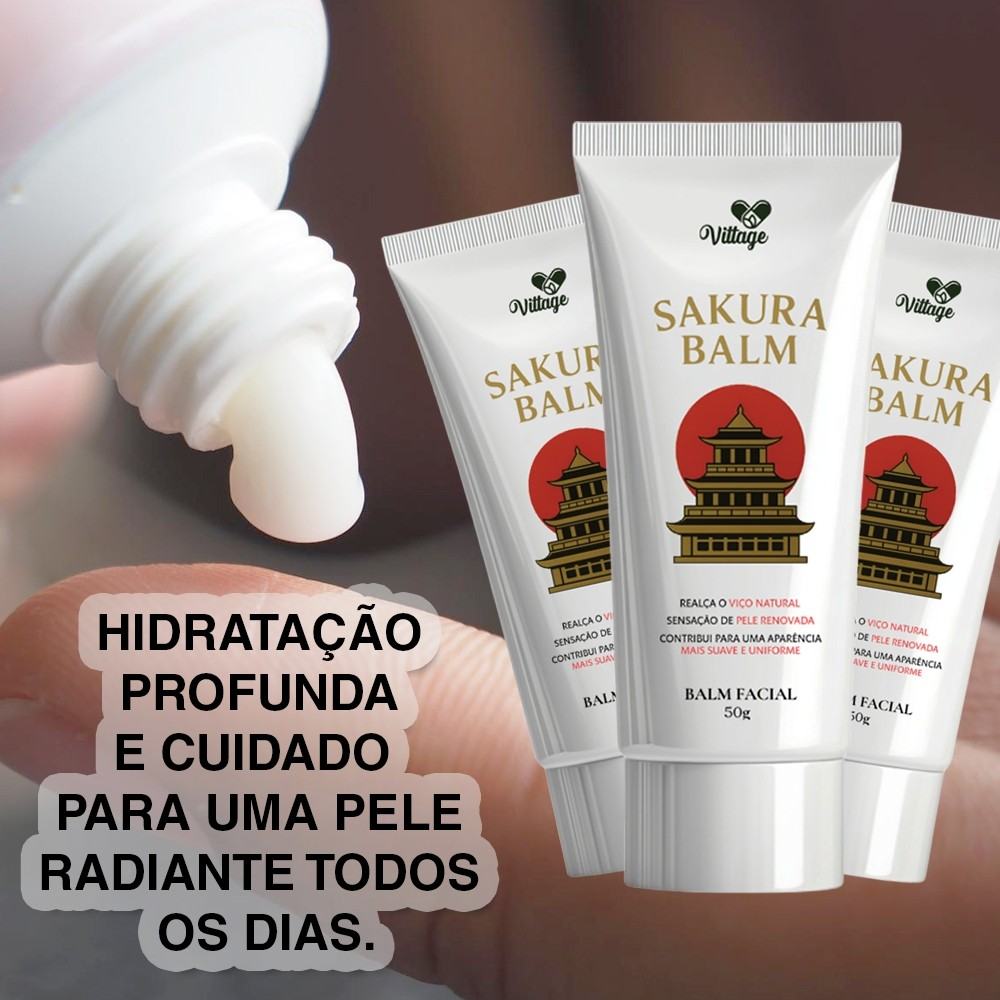 Sakura Balm Vittage: Pele Radiante em 3x!