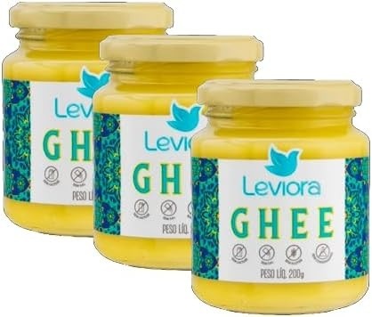 Kit 3X: Manteiga Ghee Tradicional Sem Lactose Leviora 200g