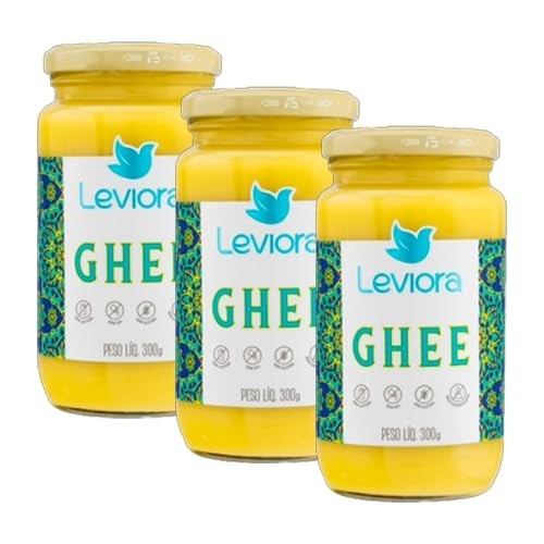 Kit 3X: Manteiga Ghee Tradicional Sem Lactose Leviora 300g