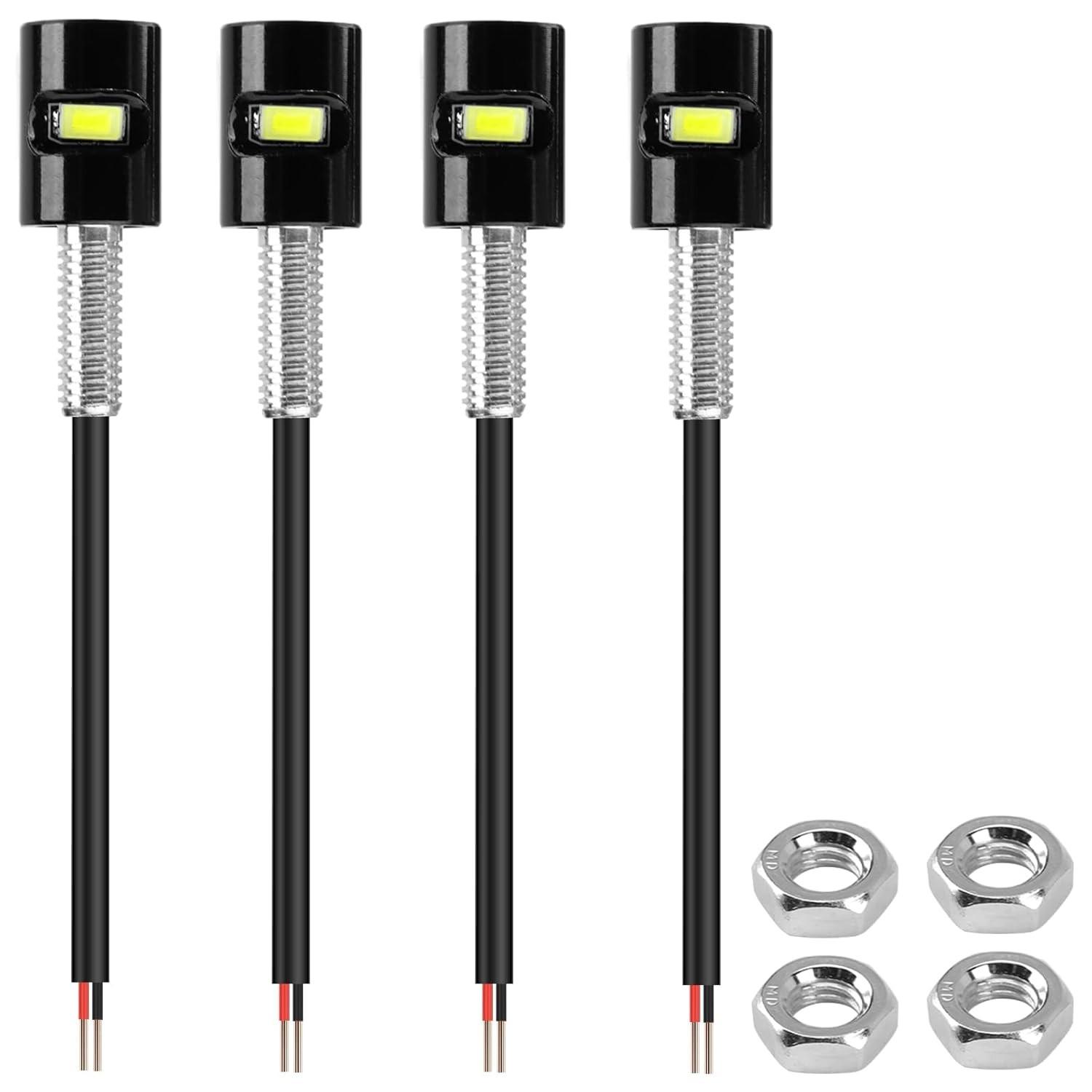Kit 4 Lâmpadas LED Super Brilhantes 12V para Placa de Carro e Moto - Iluminação 6000K Universal à Prova d'Água