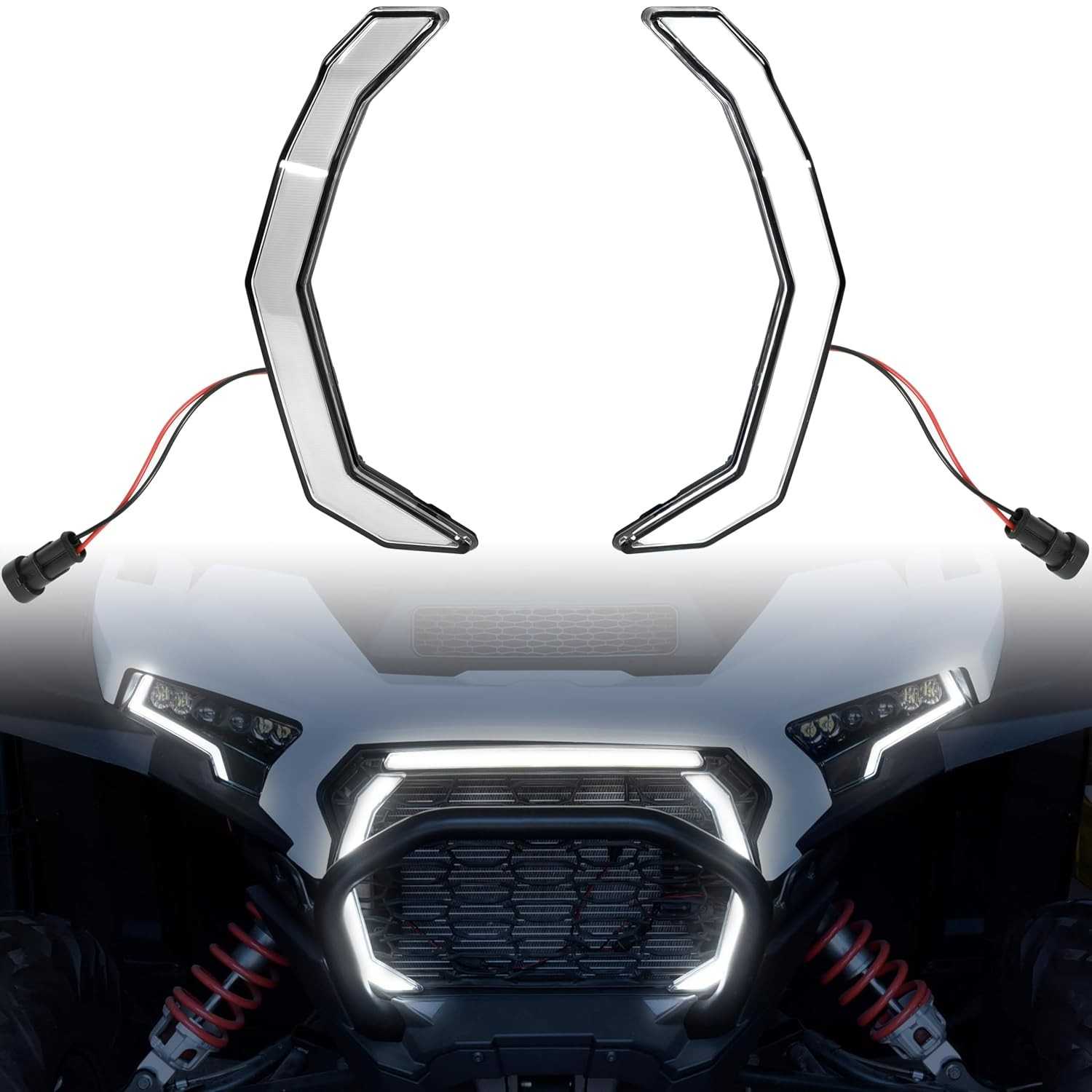SAUTVS Luzes de Presa LED para Polaris RZR XP 1000/XP 4 1000 (2024+) - Branca DRL, à Prova d'Água